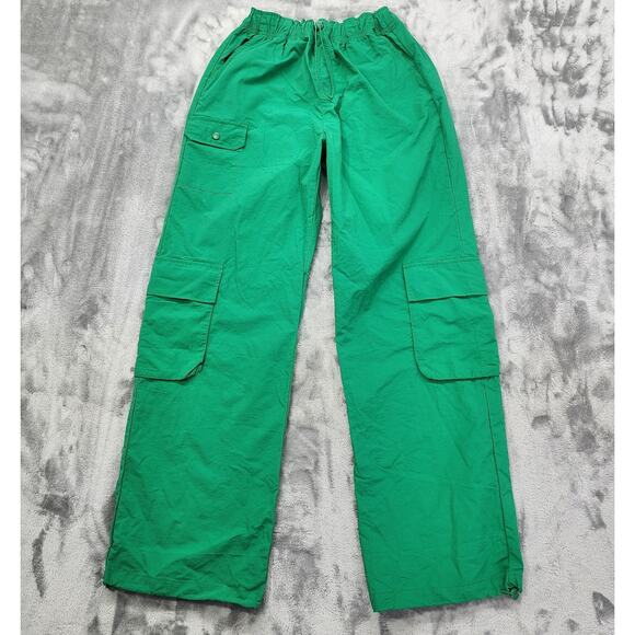 Love Tree Pants Women M Green Cargo Parachute Drawcord Hem Waist Baggy Loose - Picture 1 of 12
